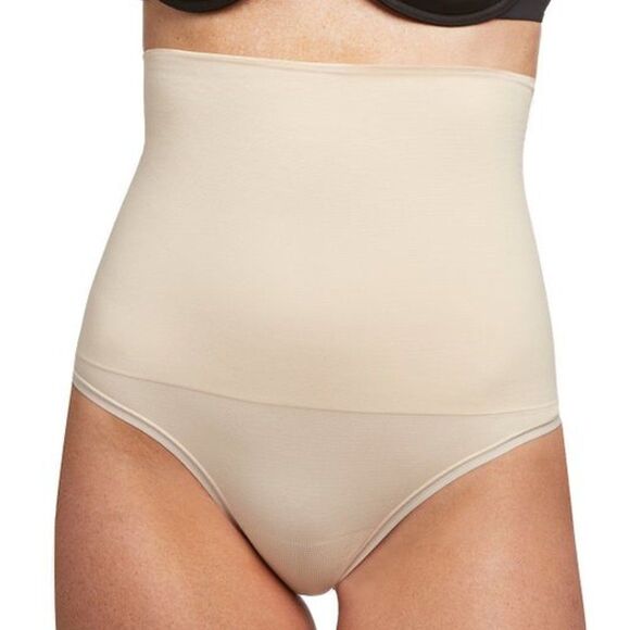 Yummie by Heather Thomson Nude Nylon Seamless High Waist Thong NWT - Picture 1 of 1